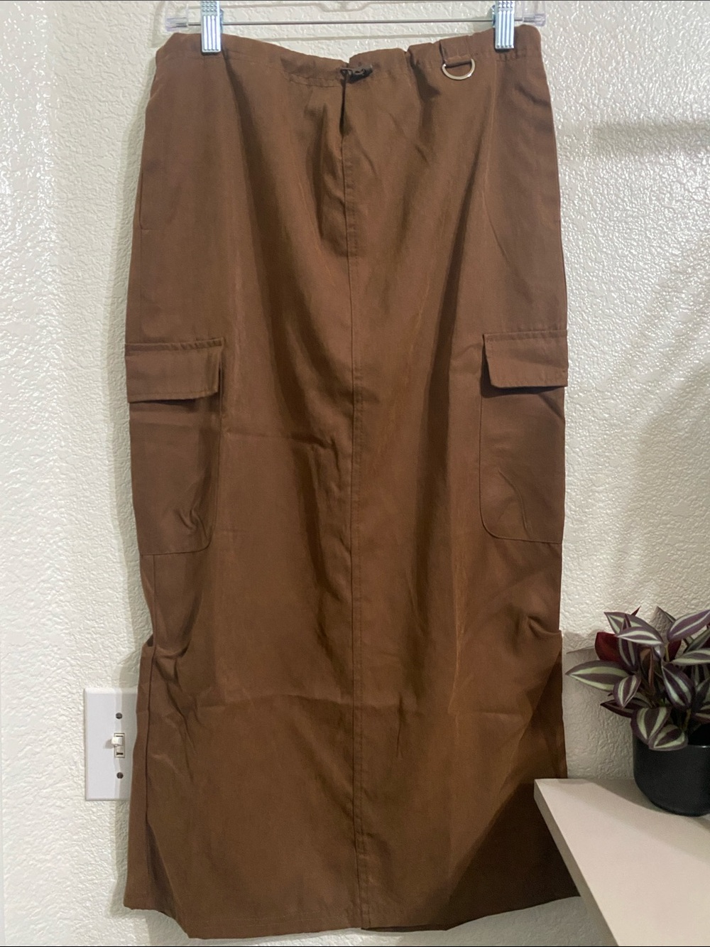HYFVE Brown Maxi Cargo Skirt